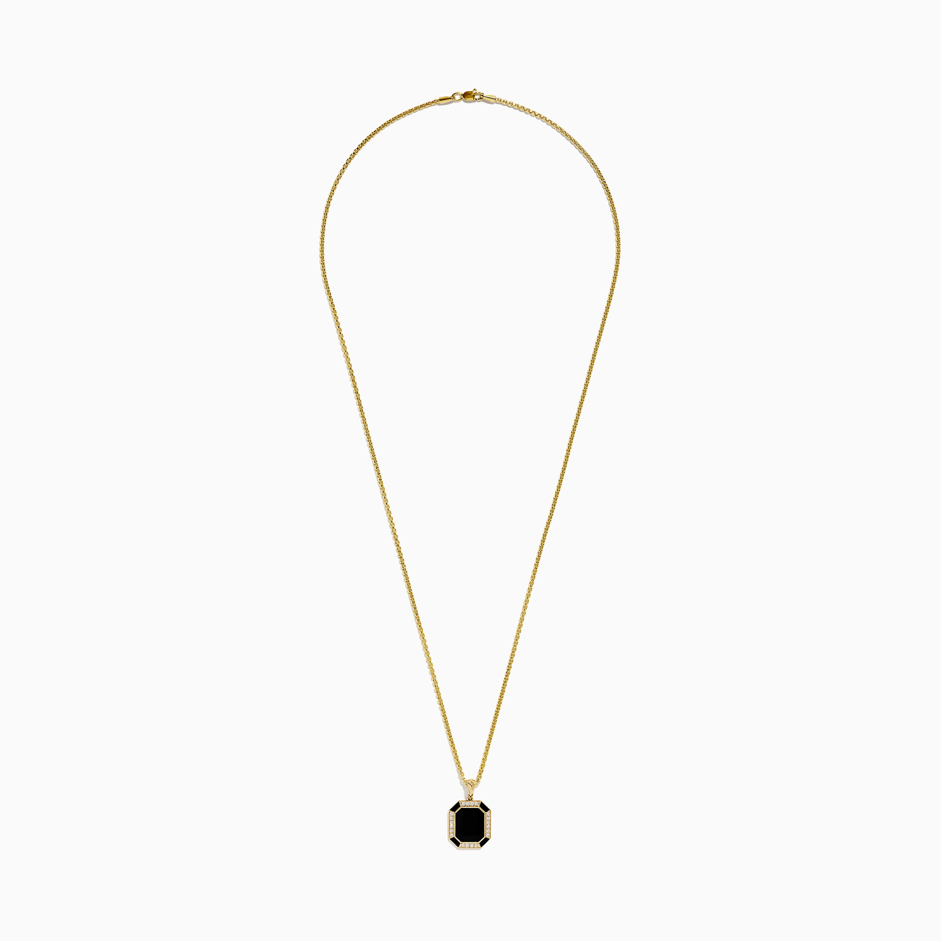 Men's 14K Yellow Gold Onyx and Diamond Pendant – effyjewelry.com