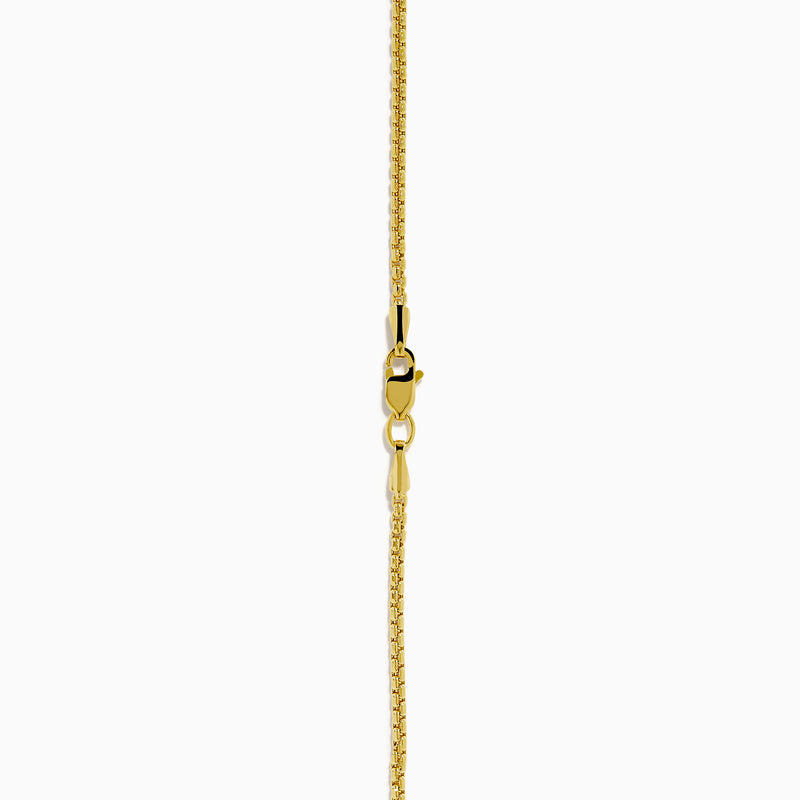 Men's 14K yellow gold dog tag pendant with blue, white, and diamond evil eye design.