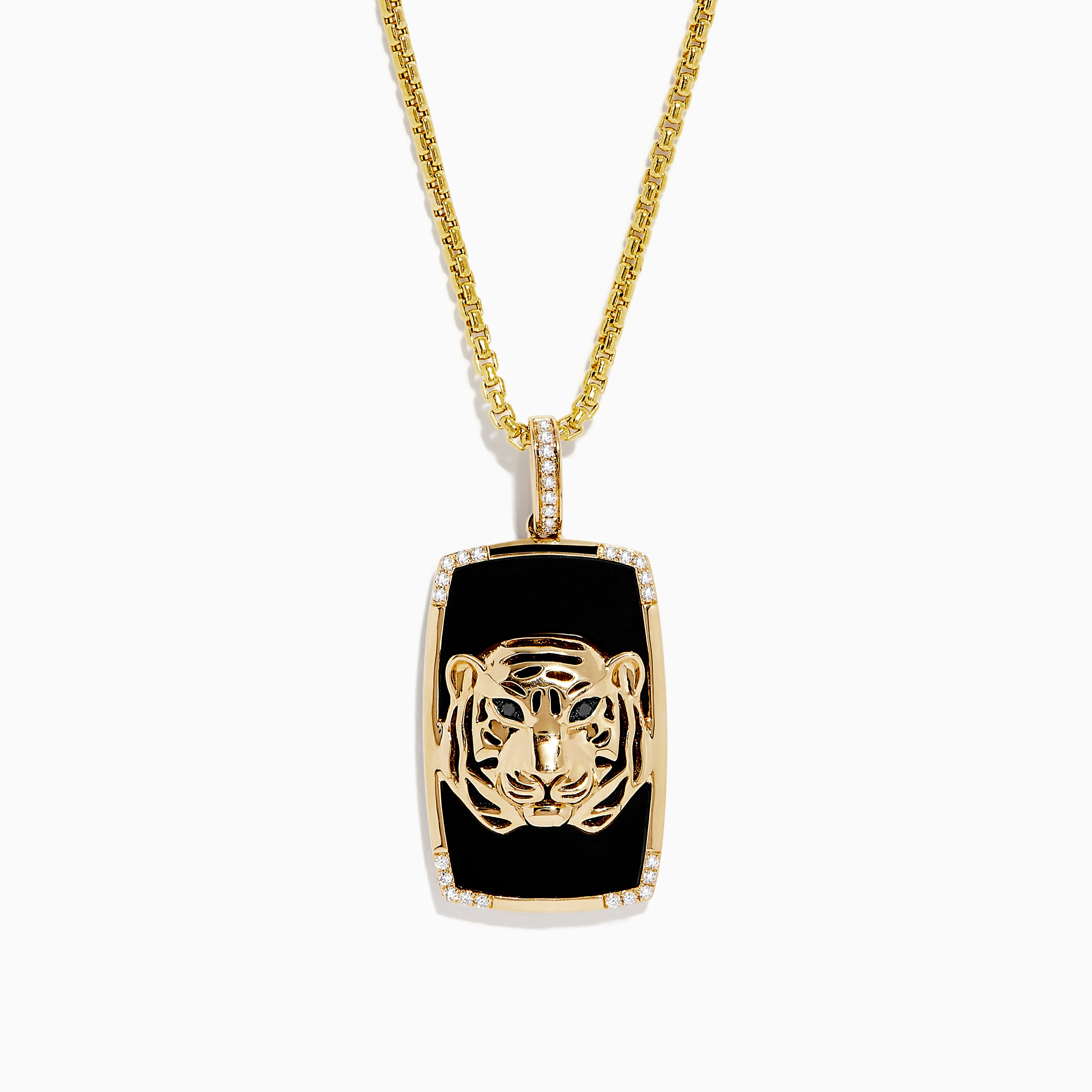 Effy Men's 14K Yellow Gold Onyx and Diamond Panther Pendant