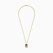 This Mens 14K Gold Ruby, Sapphire & Diamond Eagle Head Pendant features an eagle head and American flag design set with ruby, sapphire, and diamond stones.