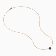 The Espresso 14K Rose Gold Brown Diamond Necklace features a delicate rose gold chain with a square pendant set with a rich brown diamond, all displayed against a plain white background.