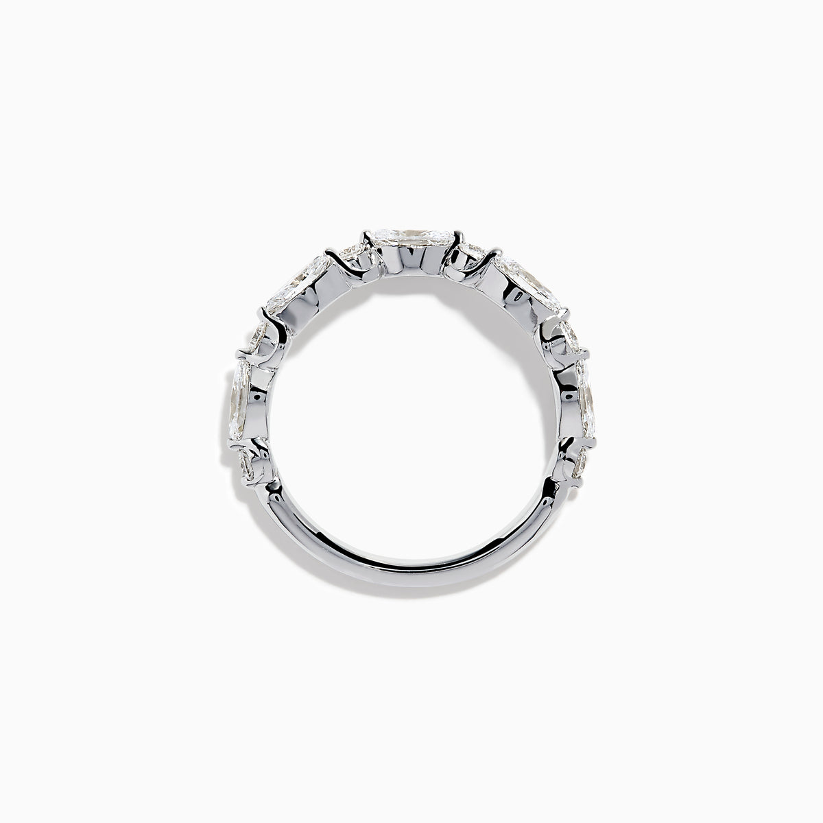 The Star Lab Grown Diamond Wedding Band in 18K White Gold features five marquise-cut lab-grown diamonds set along the band, shown against a white background.