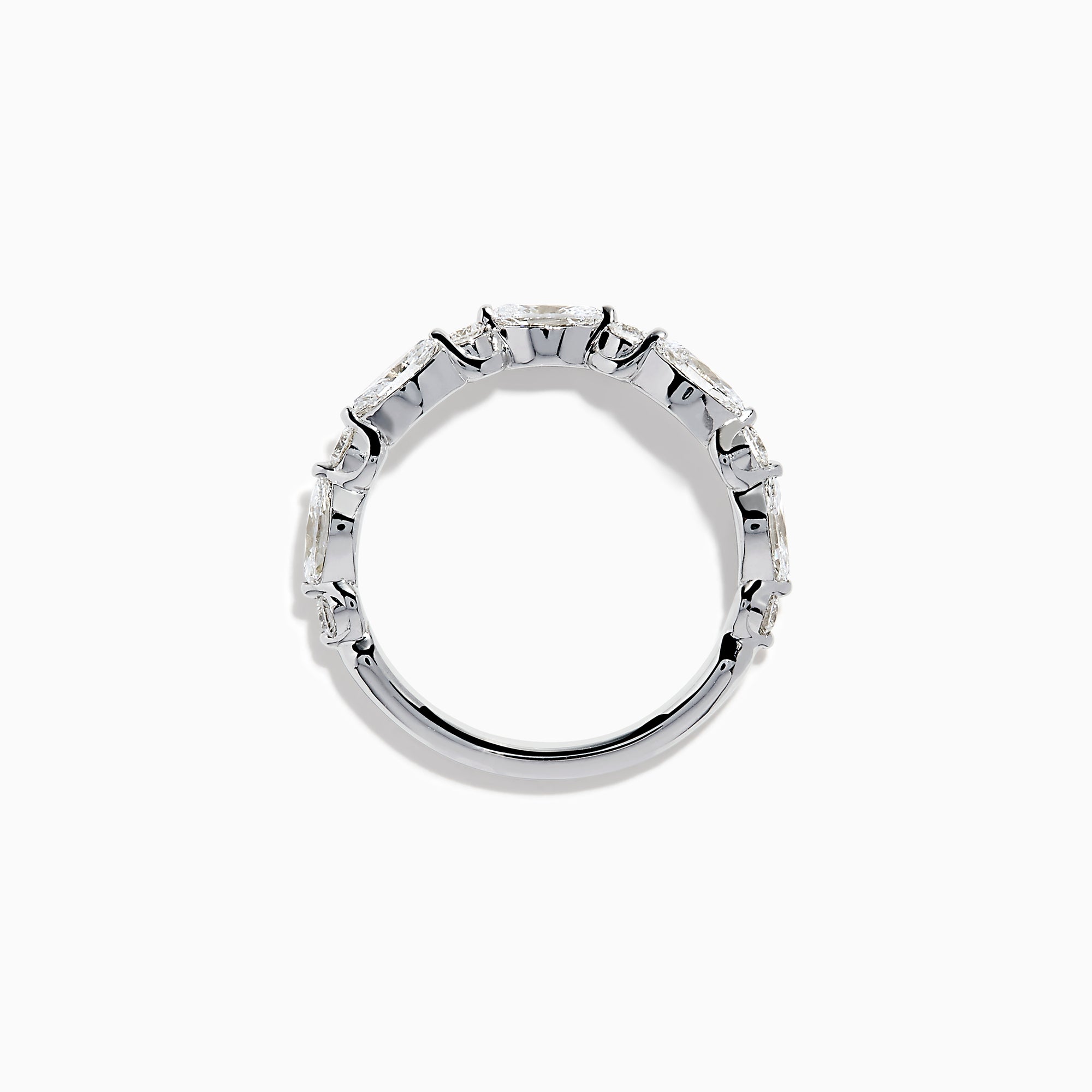 The Star Lab Grown Diamond Wedding Band in 18K White Gold features five marquise-cut lab-grown diamonds set along the band, shown against a white background.