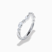 The Star Lab Grown Diamond Wedding Band in 18K White Gold features five marquise-cut lab-grown diamonds set along the band, shown against a white background.