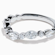 The Star Lab Grown Diamond Wedding Band in 18K White Gold features five marquise-cut lab-grown diamonds set along the band, shown against a white background.