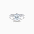 The Star Lab Grown Diamond Ring in 18K White Gold showcases a round, brilliant-cut lab diamond in a classic six-prong setting, displayed on a white background.