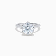 The Star Lab Grown Diamond Ring in 18K White Gold showcases a round, brilliant-cut lab diamond in a classic six-prong setting, displayed on a white background.
