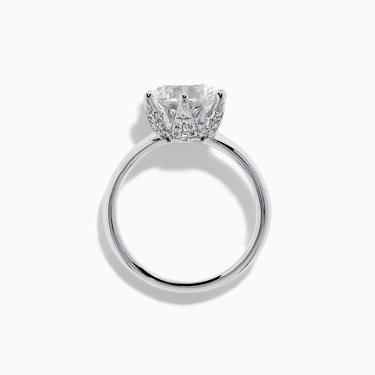 The Star Lab Grown Diamond Ring in 18K White Gold showcases a round, brilliant-cut lab diamond in a classic six-prong setting, displayed on a white background.