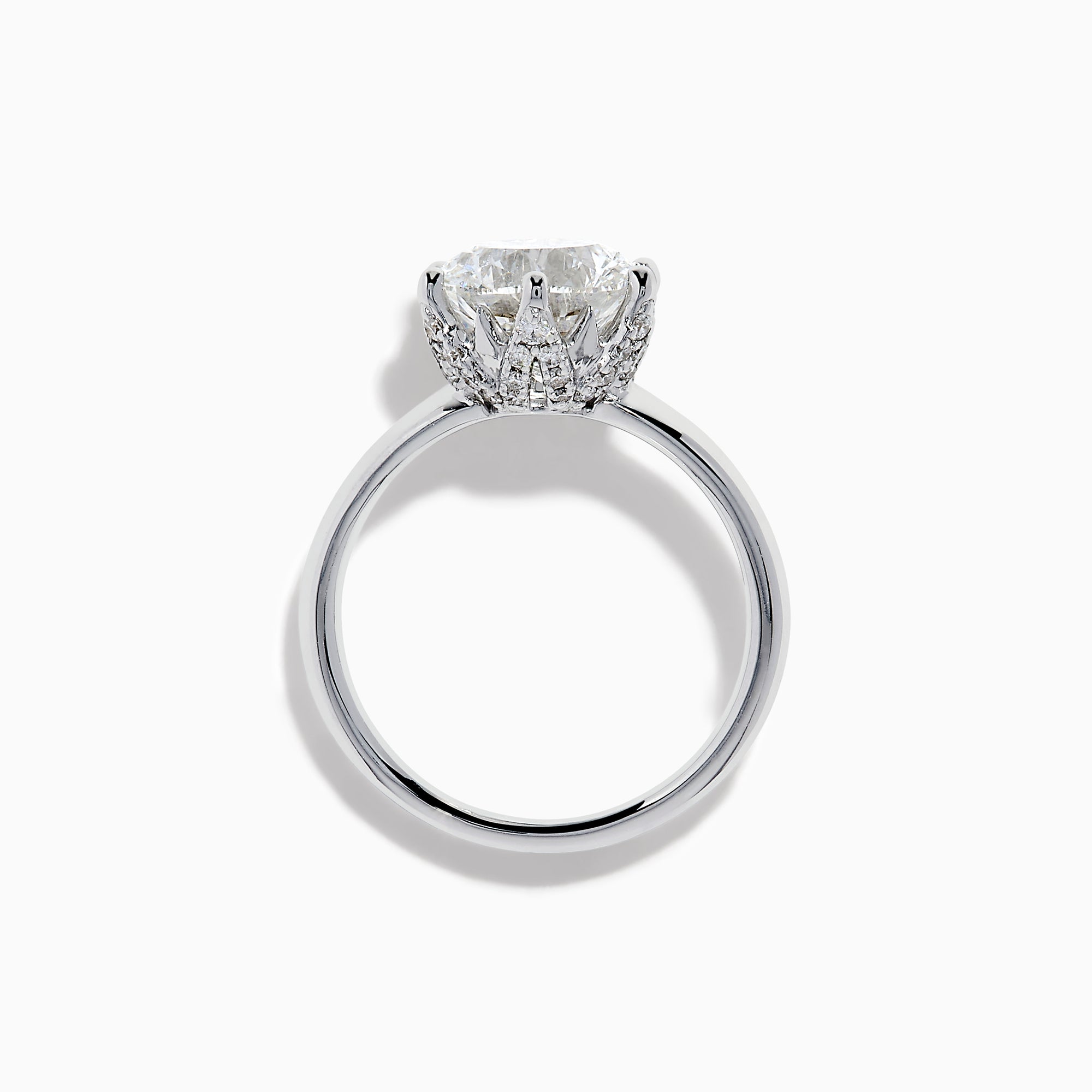 The Star Lab Grown Diamond Ring in 18K White Gold showcases a round, brilliant-cut lab diamond in a classic six-prong setting, displayed on a white background.