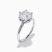 The Star Lab Grown Diamond Ring in 18K White Gold showcases a round, brilliant-cut lab diamond in a classic six-prong setting, displayed on a white background.
