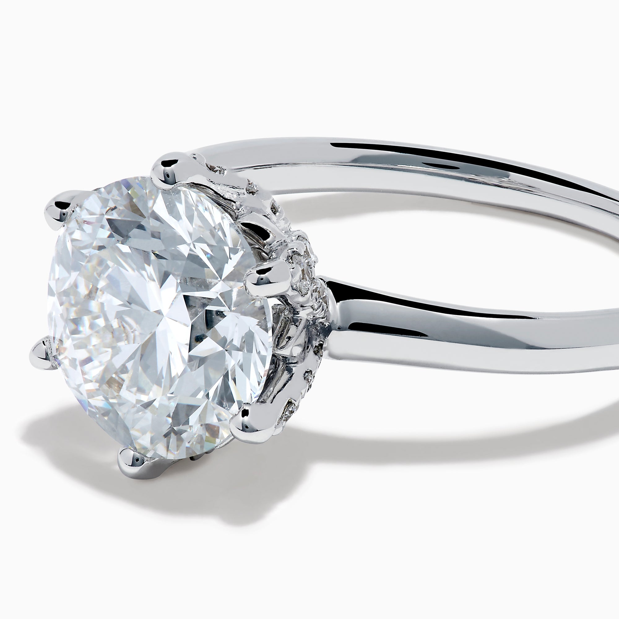 The Star Lab Grown Diamond Ring in 18K White Gold showcases a round, brilliant-cut lab diamond in a classic six-prong setting, displayed on a white background.