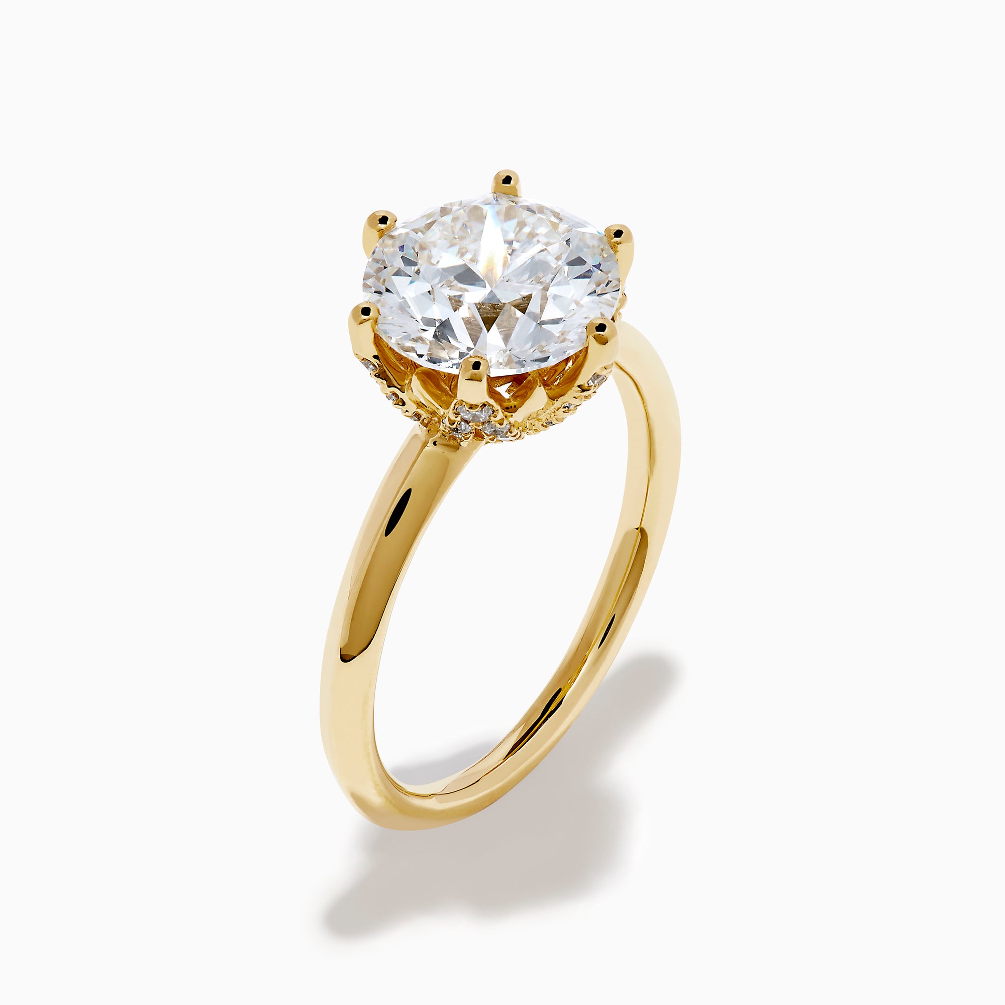 The Star Lab Grown Diamond Ring in 18K Yellow Gold features a large, oval lab diamond in an elegant prong setting, shown against a plain white background.