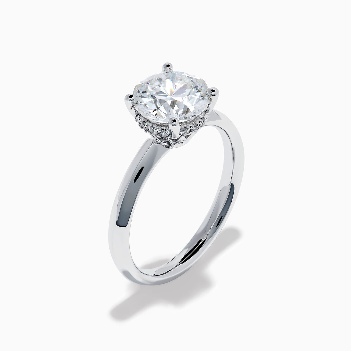 The Star Lab Grown Diamond Ring in 18K White Gold features a large round lab diamond solitaire on a polished band, shown against a plain white background.
