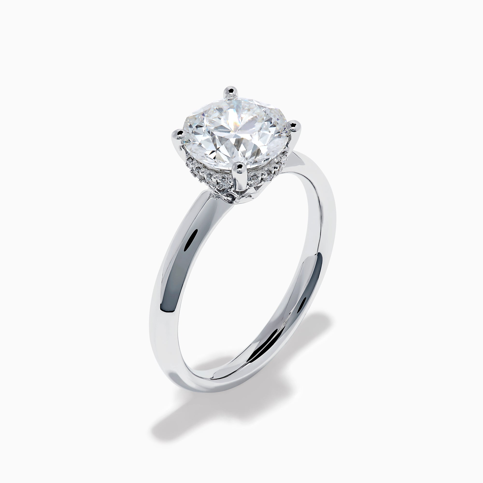 The Star Lab Grown Diamond Ring in 18K White Gold features a large round lab diamond solitaire on a polished band, shown against a plain white background.
