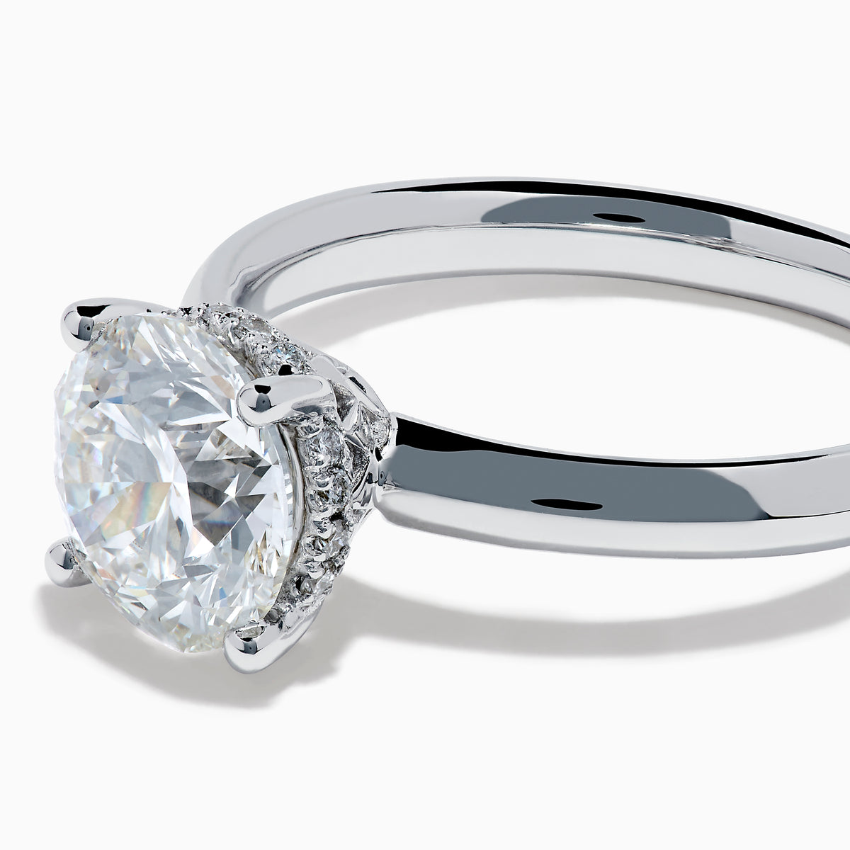 The Star Lab Grown Diamond Ring in 18K White Gold features a large round lab diamond solitaire on a polished band, shown against a plain white background.
