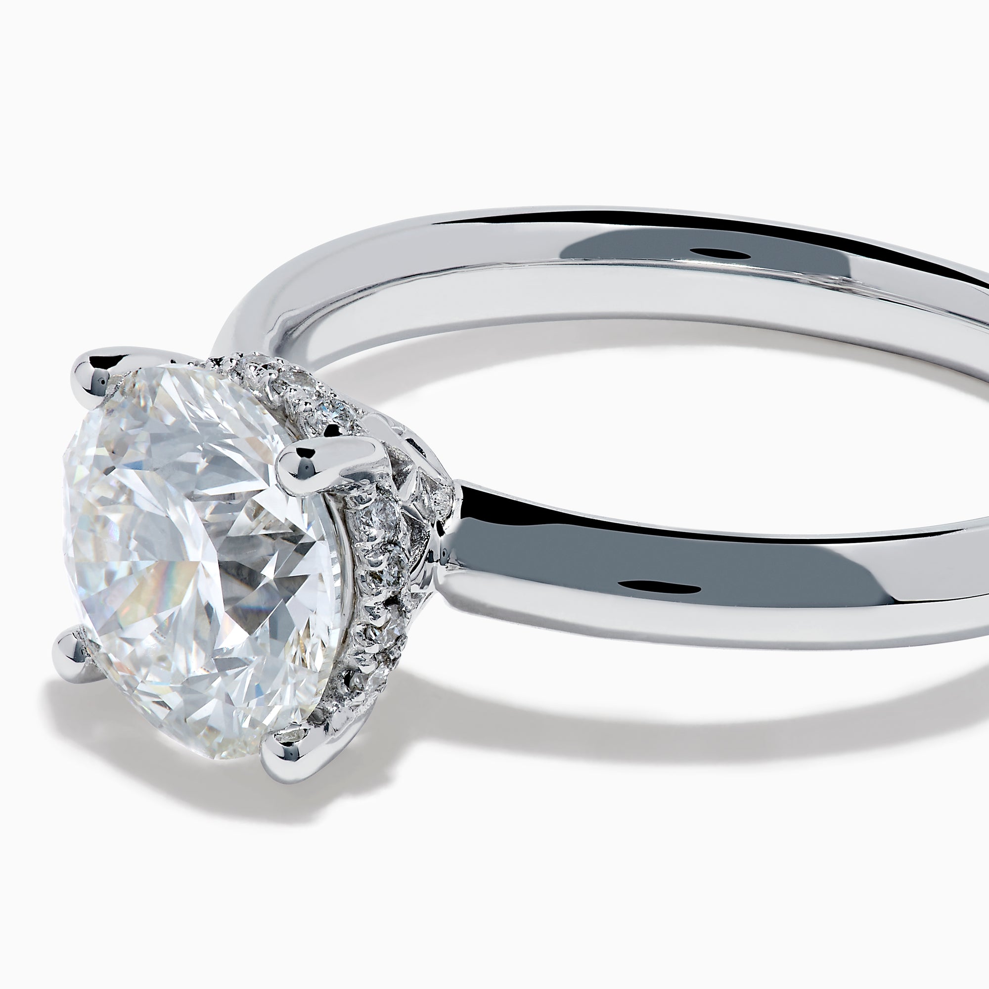 The Star Lab Grown Diamond Ring in 18K White Gold features a large round lab diamond solitaire on a polished band, shown against a plain white background.