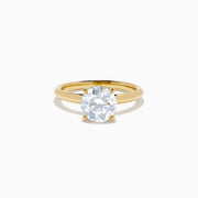 The Star Lab Grown Diamond Vine Ring in 18K yellow gold features a large round lab diamond in a classic prong setting, shown on a white background.