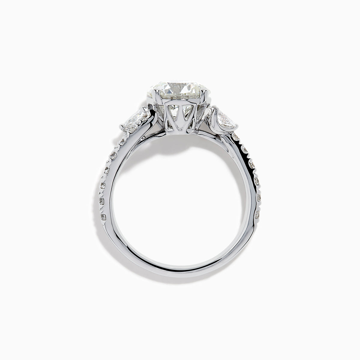 The Star Lab Grown Diamond Vine Ring in 18K White Gold features a large round lab-grown diamond center, accented with smaller diamonds along the band and an elegant vine twist design—an exquisite statement piece.