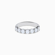 The 14K White Gold 7-Stone Prong Set Diamond Band, 1.50 TCW, features seven round diamonds set in a row and is shown on a plain white background.