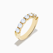 The 14K Yellow Gold 7-Stone Prong Set Diamond Band, 1.50 TCW, features a row of diamonds and is shown on a white background.