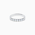 The 14K White Gold 7-Stone Prong Set Diamond Band, 0.50 TCW, features seven round white diamonds set across the top in polished white gold, shown against a plain white background.