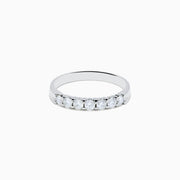 The 14K White Gold 7-Stone Prong Set Diamond Band, 0.50 TCW, features seven round white diamonds set across the top in polished white gold, shown against a plain white background.