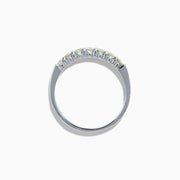 The 14K White Gold 7-Stone Prong Set Diamond Band, 0.50 TCW, features seven round white diamonds set across the top in polished white gold, shown against a plain white background.