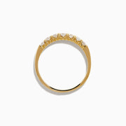 The 14K Yellow Gold 7-Stone Prong Set Diamond Band, 0.50 TCW, features a row of seven round white diamonds prong set across the top and is shown against a plain white background.