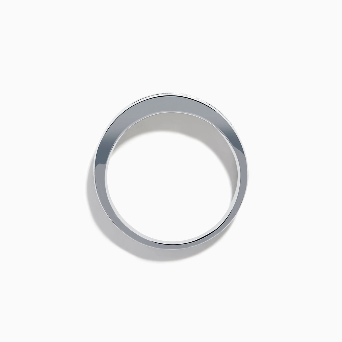 Mens 14K white gold band with nine channel-set diamonds (0.75 TCW), shown on a plain white background.