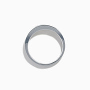 Mens 14K white gold band with nine channel-set diamonds (0.75 TCW), shown on a plain white background.