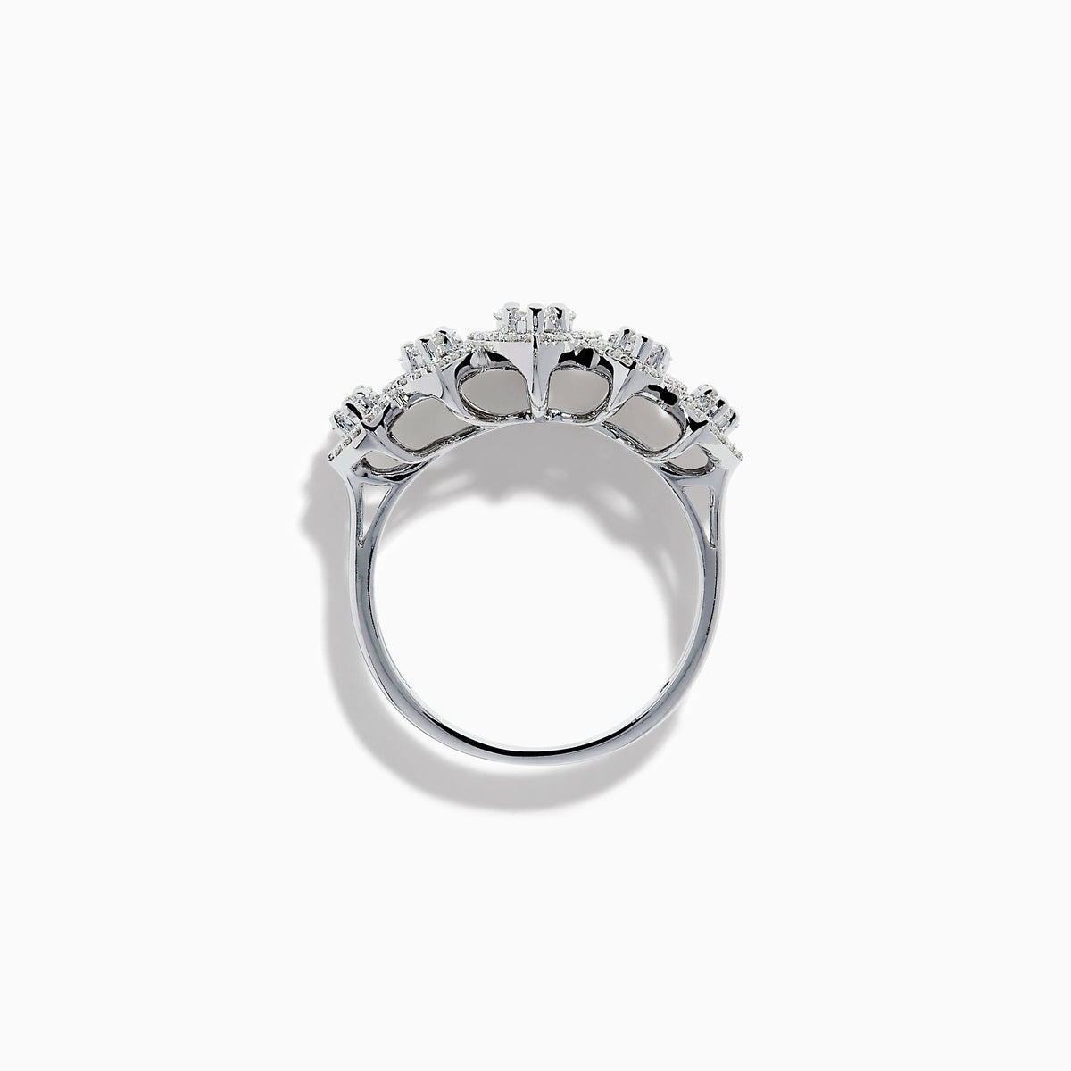 The 14K White Gold Diamond Marquise Halo Band Ring features five marquise diamond clusters, each surrounded by a halo of smaller diamonds, shown against a plain white background.