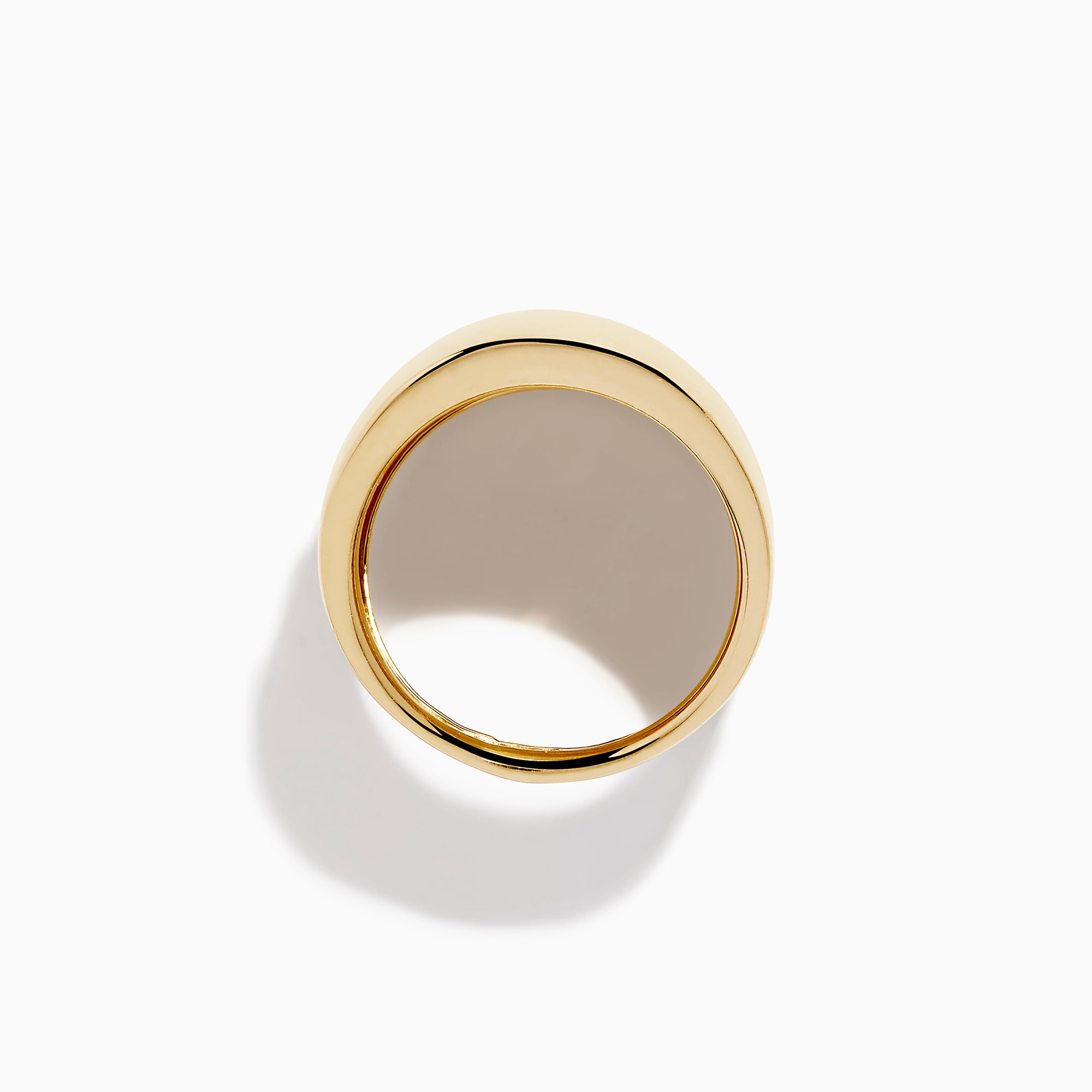 The 14K Yellow Gold Polish Wide Concave Band, featuring a smooth polished finish and rectangular cutout design, is displayed against a plain white background.