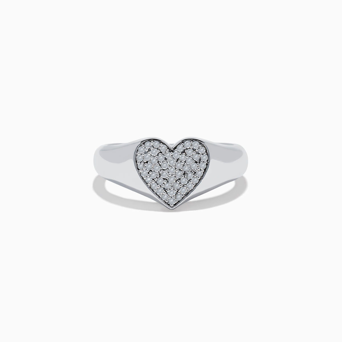 The 925 Sterling Silver Diamond Heart Ring showcases a heart-shaped centerpiece adorned with sparkling diamonds, beautifully set against a plain white background.