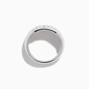 The 925 Sterling Silver Diamond Scattered Ring features rows of small round diamonds on the front, with some extending down in vertical lines for a sparkling, cascading look.