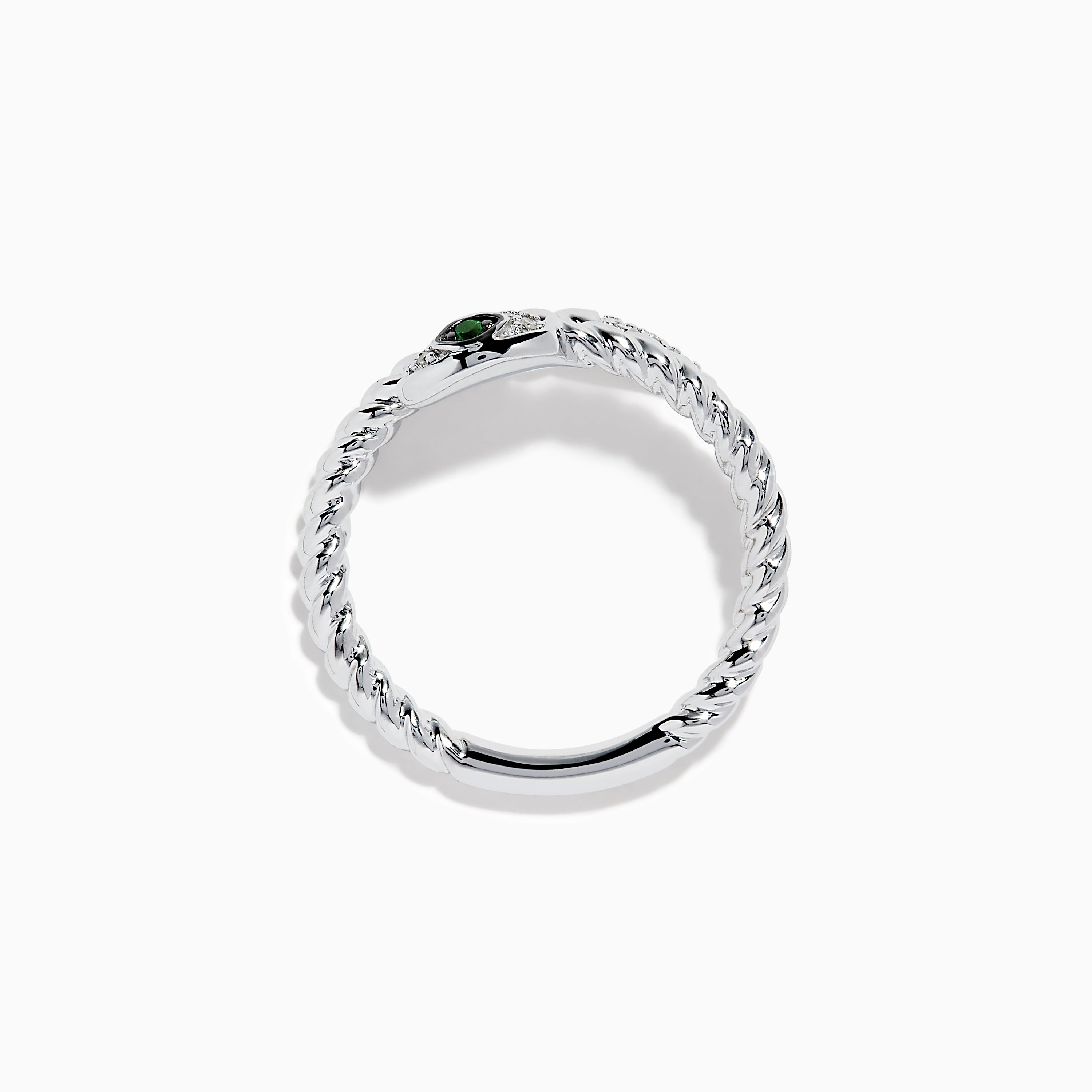 925 Sterling Silver Diamond and Tsavorite Snake Ring – effyjewelry.com
