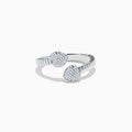 The 925 Sterling Silver Diamond Bypass Heart Ring features two heart-shaped ends encrusted with sparkling white gemstones, elegantly set against a plain white background.