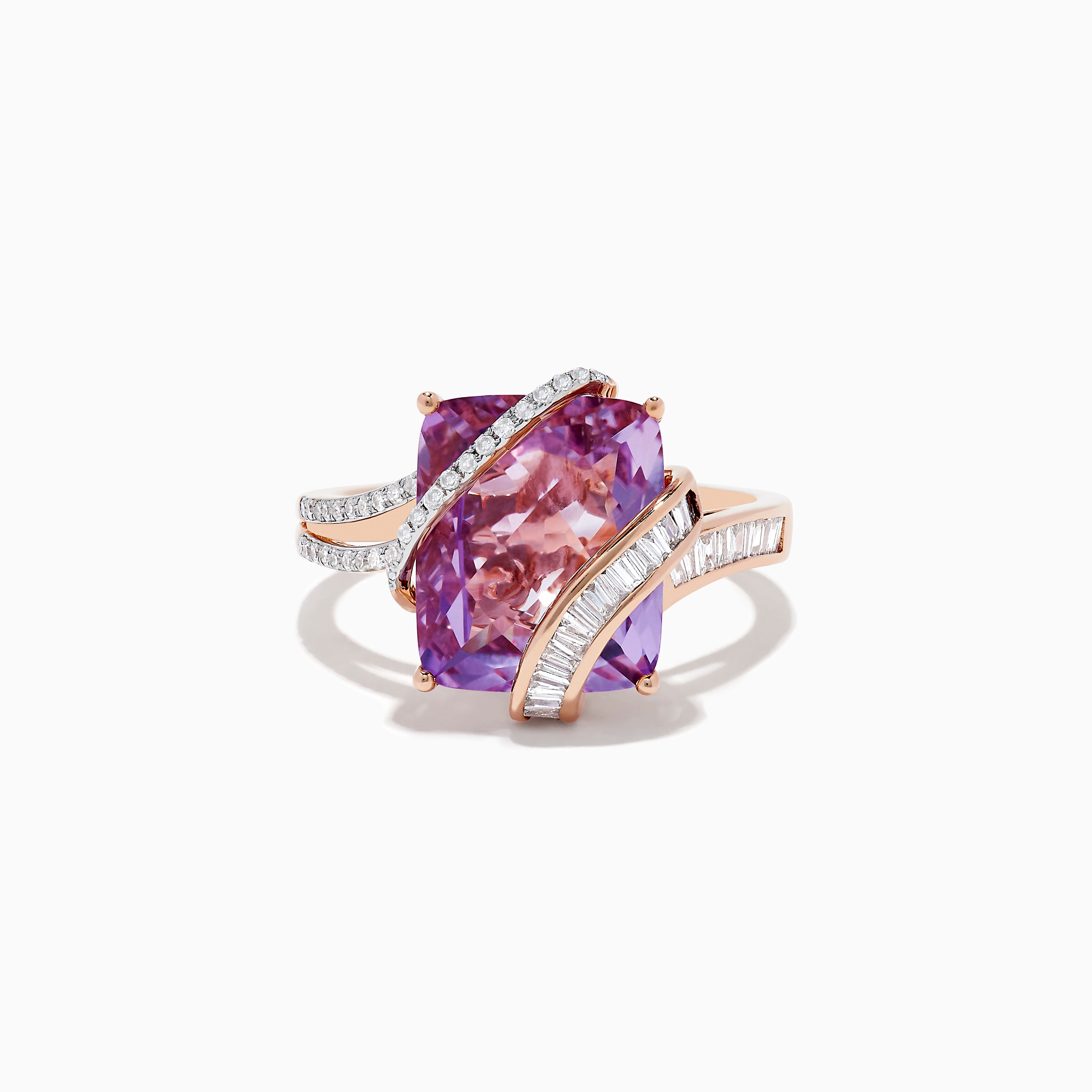 Amethyst , Pink Rhodolite and Rose Quartz Ladies Ring