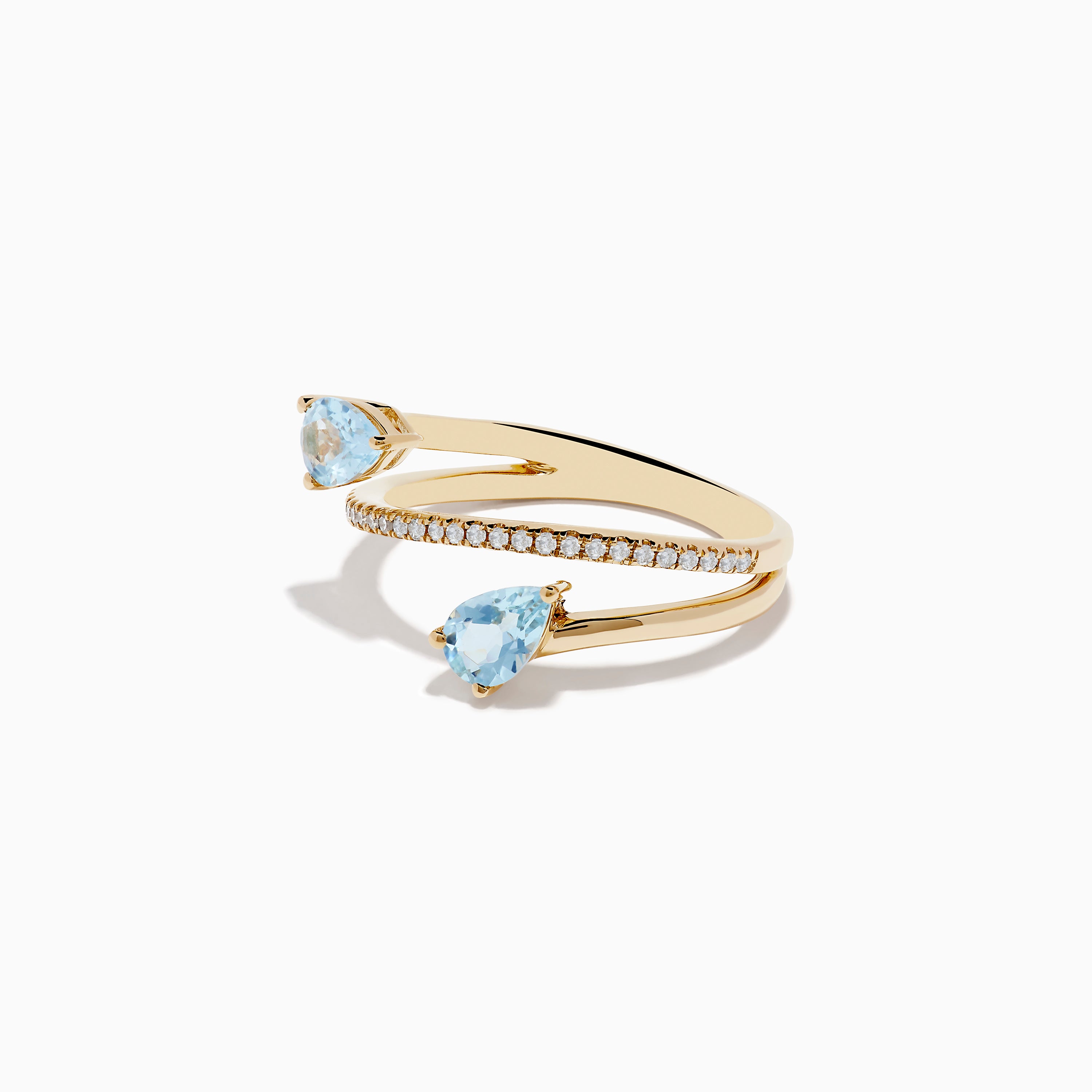 Aquarius 14K Yellow Gold Aquamarine and Diamond Ring – effyjewelry.com