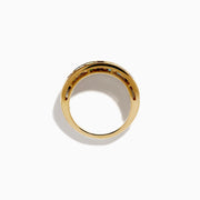 14K Yellow Gold Multi Gemstone and Diamond Channel-Set Ring