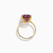 14K Yellow Gold Ametrine and Diamond Emerald-Cut Solitaire Ring