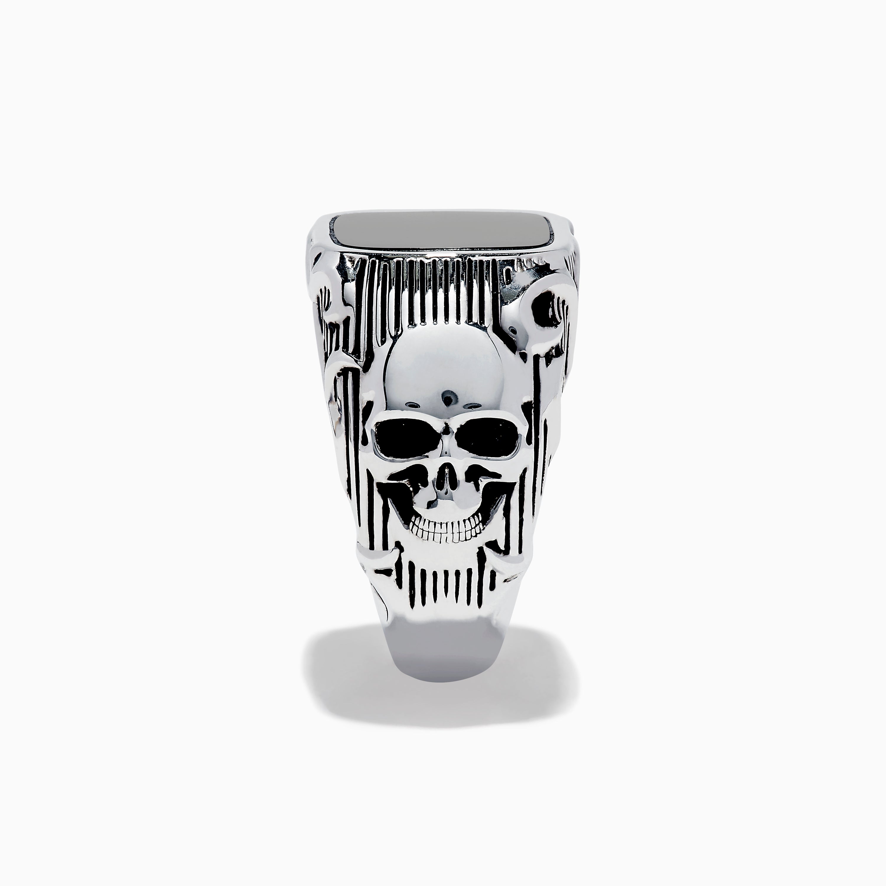 Effy Men's 925 Sterling Silver Onyx Skull Ring