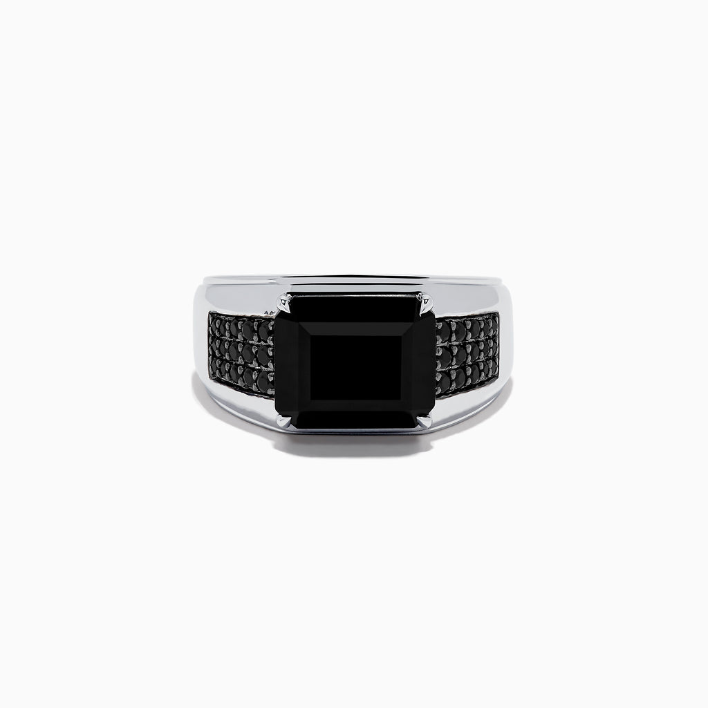 Effy Men's 925 Sterling Silver Onyx and Black Spinel Ring