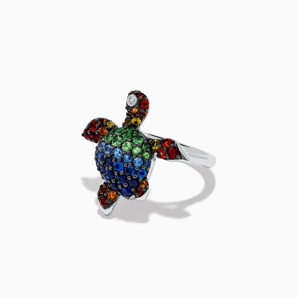 925 Seaside Sterling Silver Mutli Sapphires Turtle Ring – effyjewelry.com