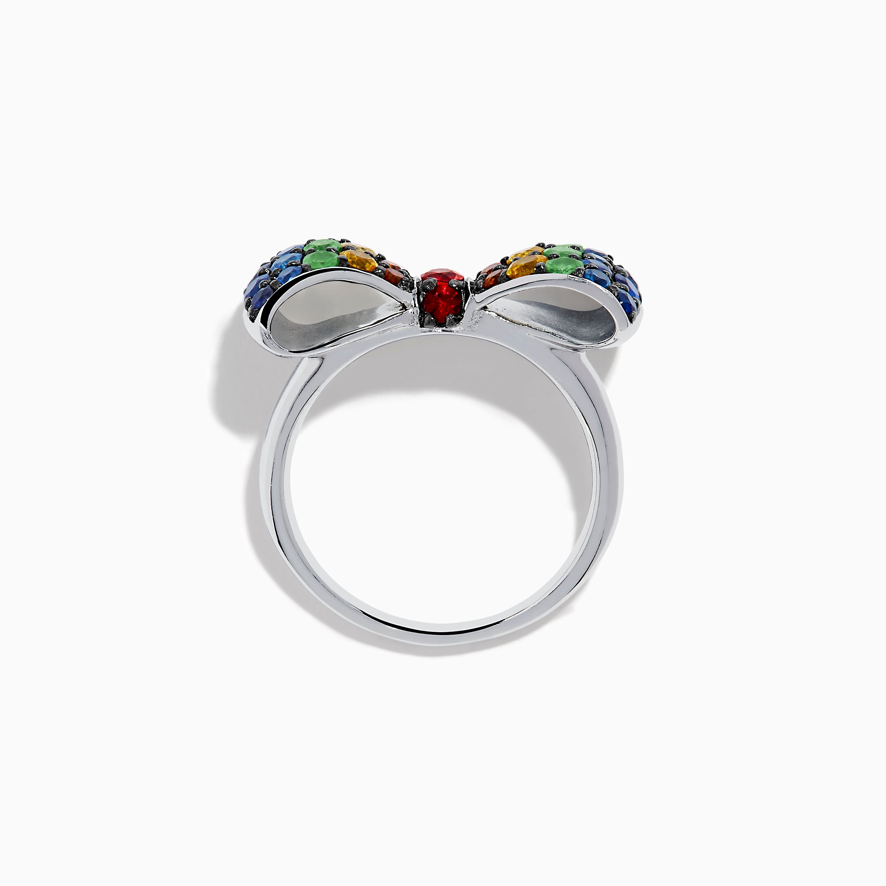 Safari 925 Sterling Silver Multi Color Sapphire Bow Ring – effyjewelry.com