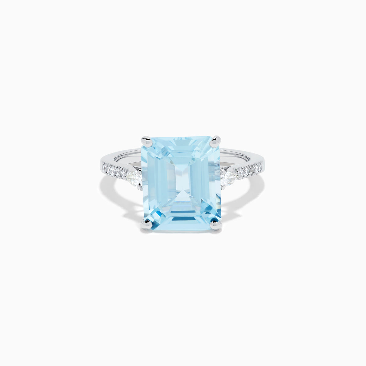 14K White Gold Aquamarine and Diamond Cocktail Ring