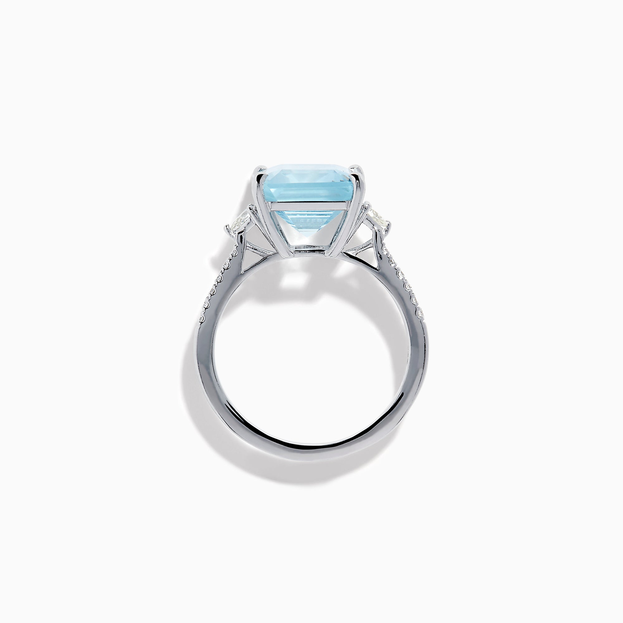 14K White Gold Aquamarine and Diamond Cocktail Ring