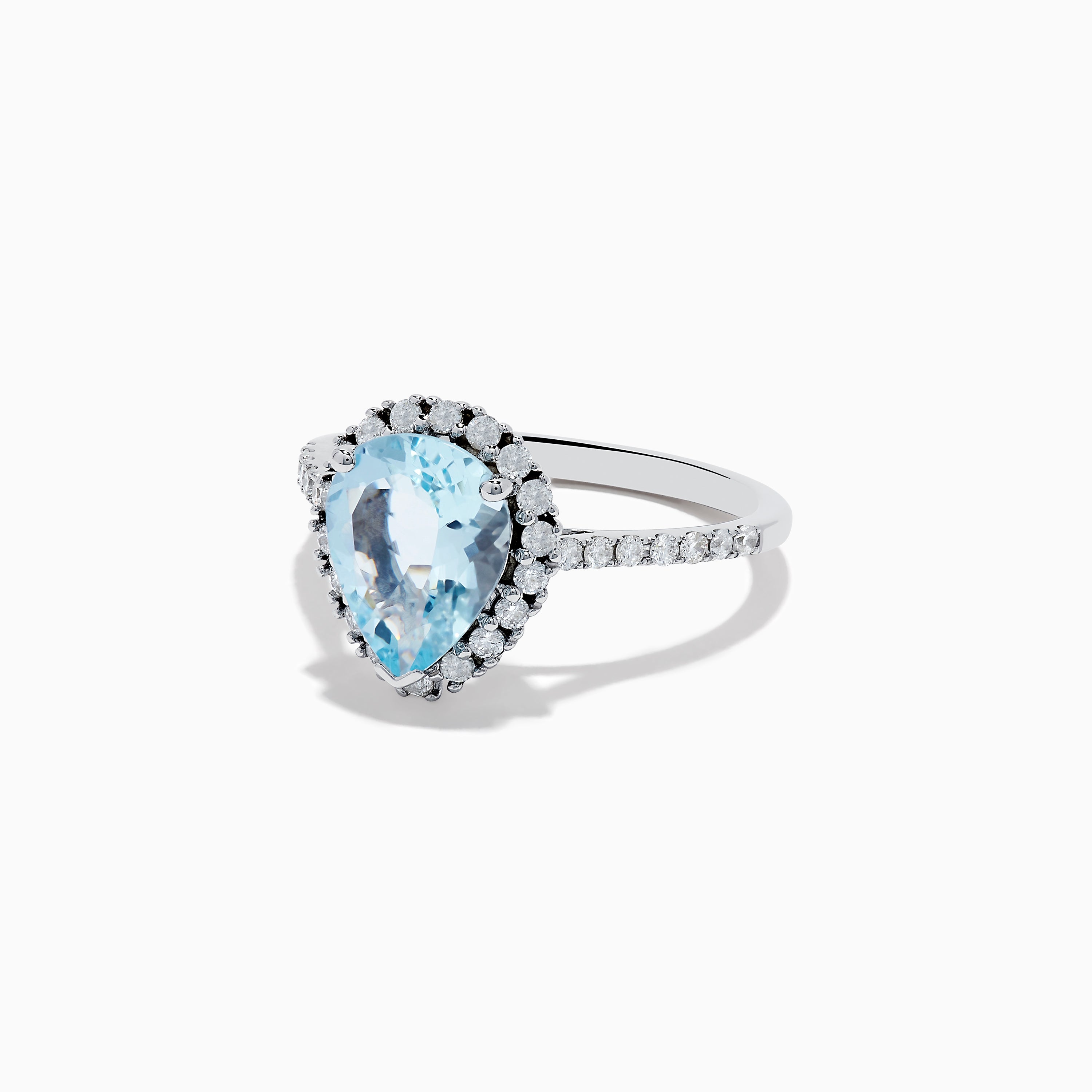 Effy Aquarius 14K White Gold Aquamarine and Diamond Teardrop Ring