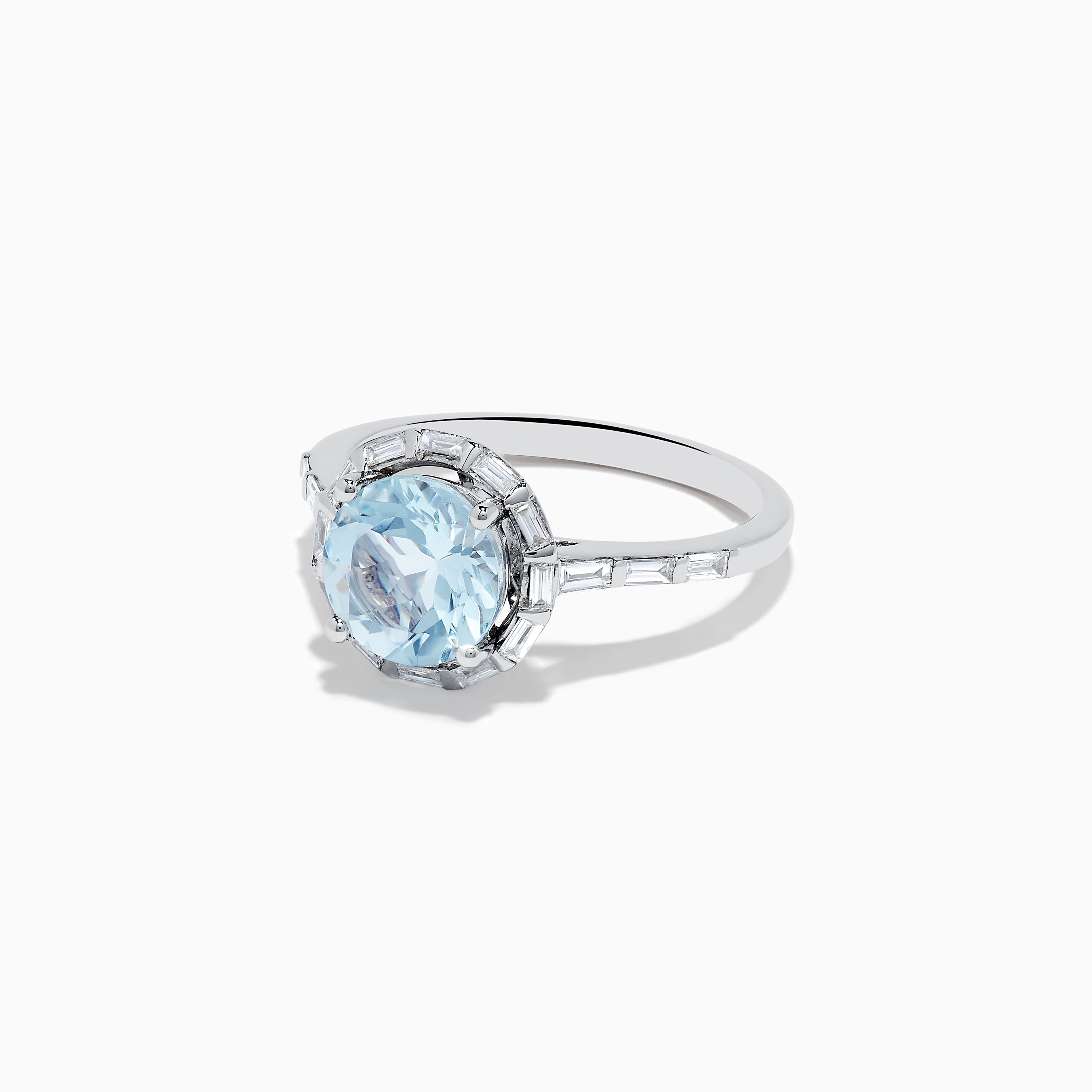 Effy Aquarius 14K White Gold Aquamarine and Diamond Ring