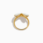 14K Yellow Gold Mother of Pearl and Diamond Butterfly Ring
