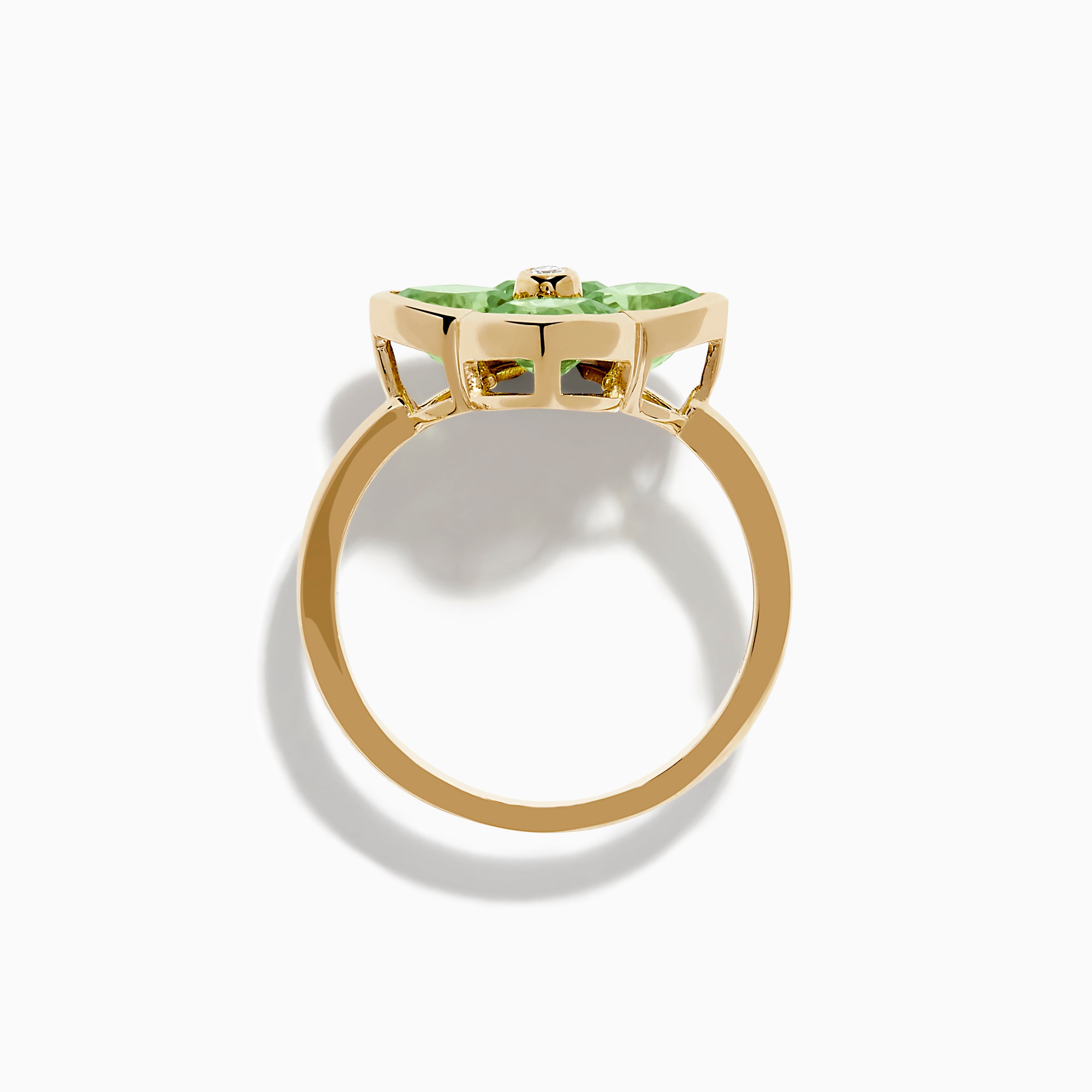 14K Yellow Gold Peridot and Diamond Ring – effyjewelry.com